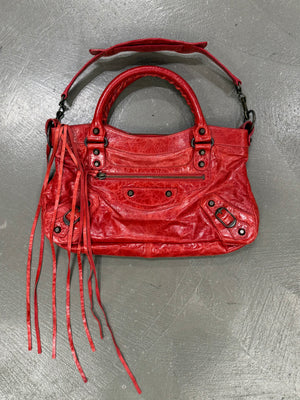 Balenciaga red city bag