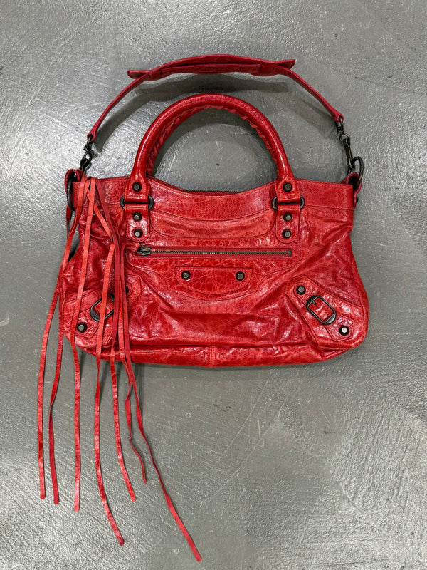Balenciaga red city bag