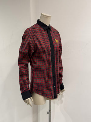 A/W2005 Dior by Hedi Slimane runway eagle embroidery check shirt
