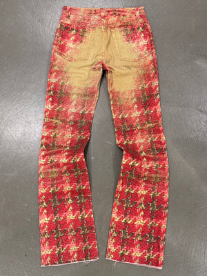 2000s Roberto Cavalli checkered faded pants