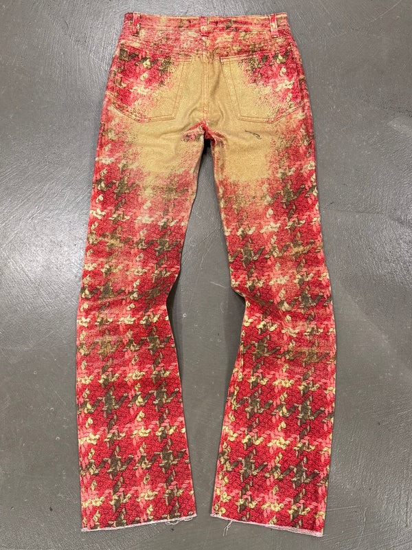 2000s Roberto Cavalli checkered faded pants