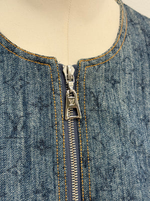 2010s Louis Vuitton monogram midi denim dress