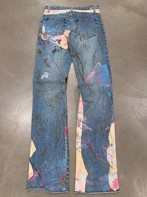 2000s Roberto Cavalli patchwork suede patches jeans