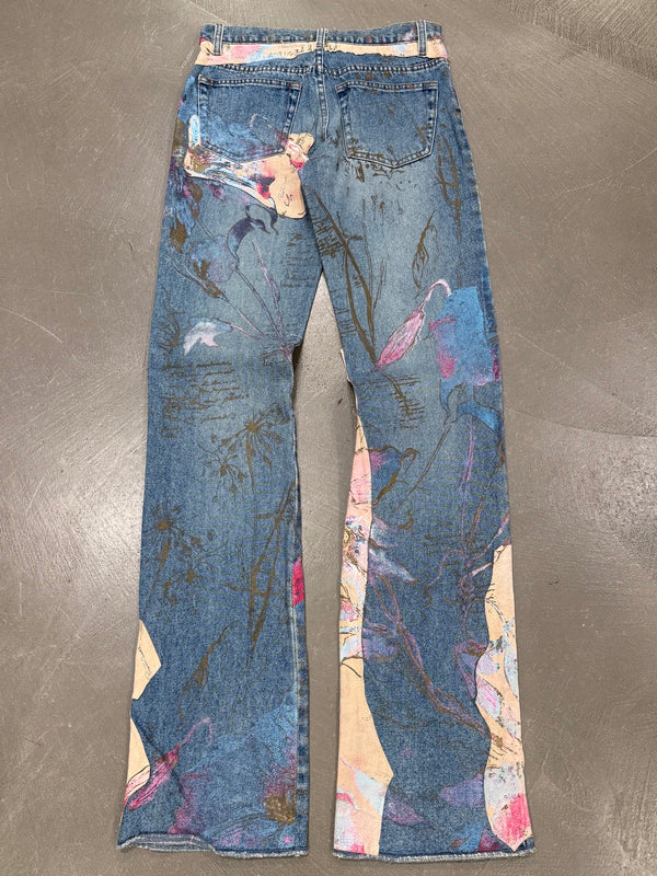 2000s Roberto Cavalli patchwork suede patches jeans