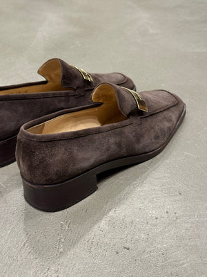 1996 Gucci by Tom Ford  logo suede loafers