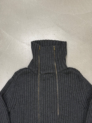 A/W2003 Dolce & Gabbana double zipper ribbed knit
