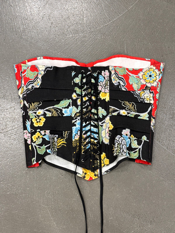 S/S2003 Roberto Cavalli chinoiserie floral print corset