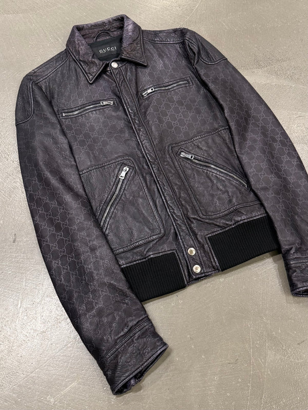2010s Gucci "Guccissima" monogram leather jacket