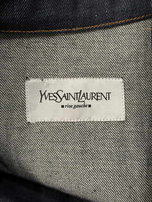2000s Yves Saint Laurent sample denim jacket with quilted detailing