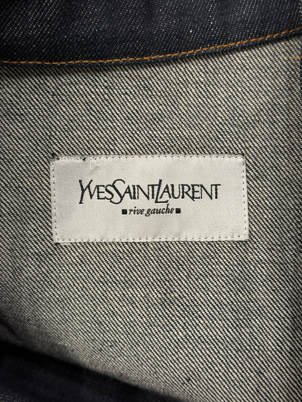 2000s Yves Saint Laurent sample denim jacket with quilted detailing