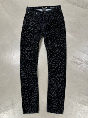 2018 Saint Laurent PARIS leopard velvet pants