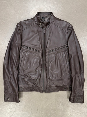 2000s Gucci by Tom Ford fur lining leather bomber jacket