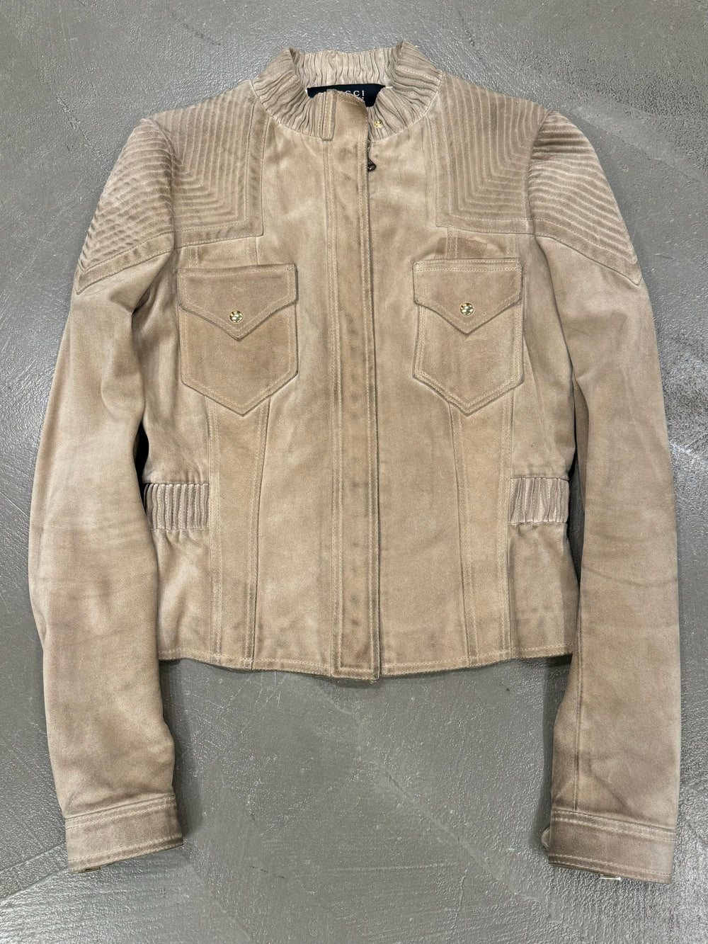 A/W2004 Gucci by Tom Ford western paneled suede leather jacket