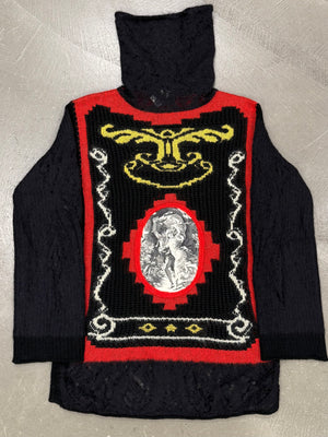 A/W2007 Jean Paul Gaultier intarsia crochet knit
