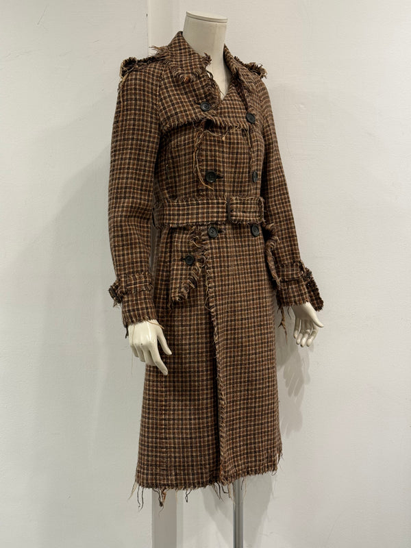 A/W2004 Junya Watanabe distressed tweed runway coat