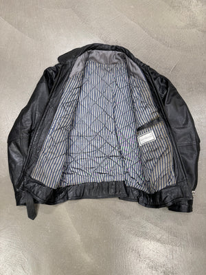 1980s Gianni Versace bondage leather bomber jacket