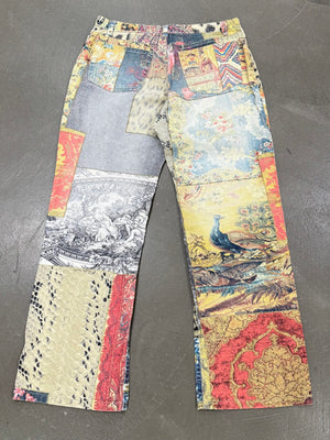 2000s Roberto Cavalli patchwork pants