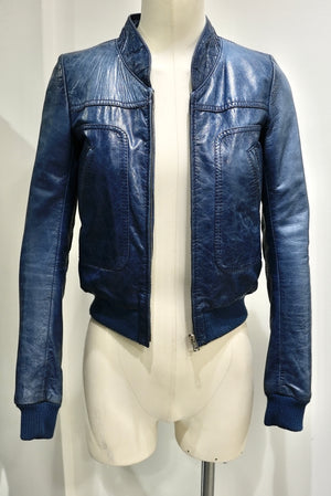 2007 Balenciaga by Nicolas Ghesquiere cropped leather bomber jacket