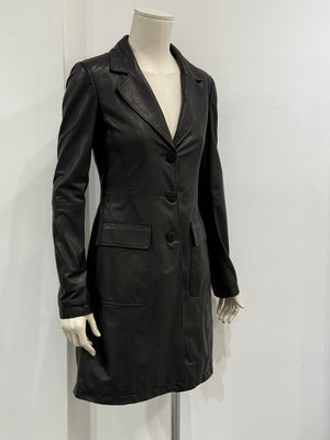 2000s Armani leather coat