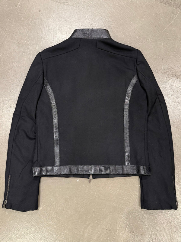 2003 Fendi paneled biker jacket with leather details