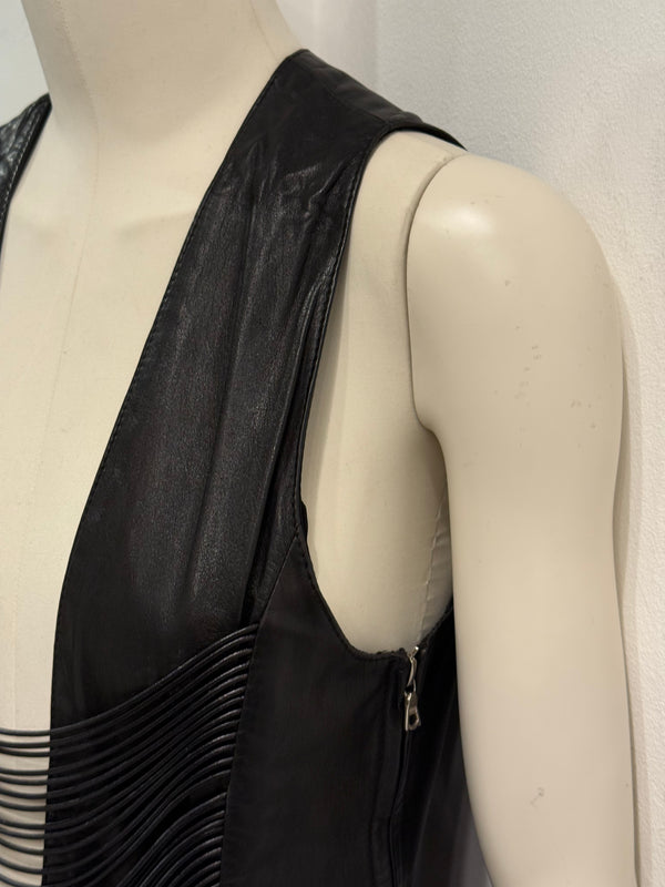 A/W1992 Helmut Lang Leather fringe corset top