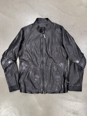 Isaac Sellam artisanal leather jacket with metal spine