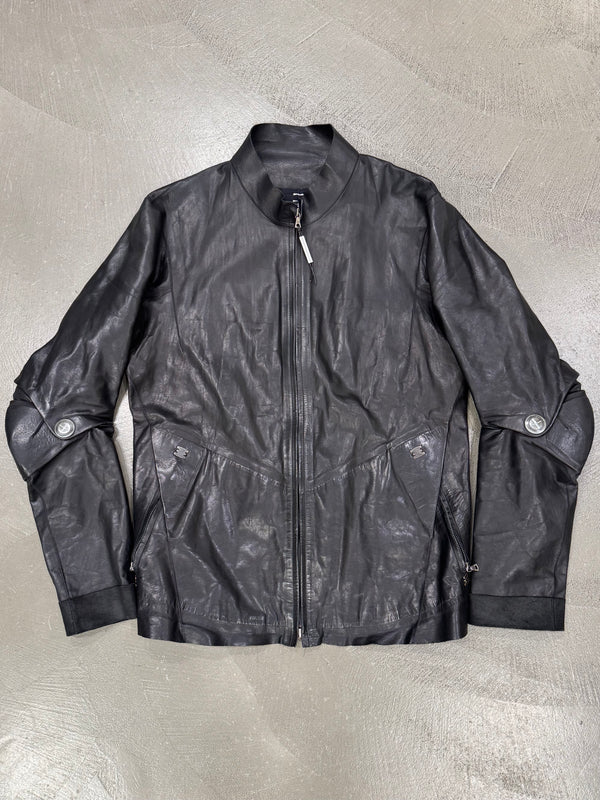 Isaac Sellam artisanal leather jacket with metal spine