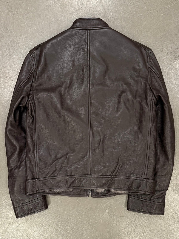 2000s Gucci by Tom Ford fur lining leather bomber jacket