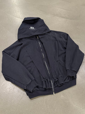 2024 Balenciaga incognito double sleeve oversized zip-up hoodie