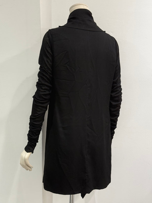 S/S2009 Rick Owens black asymmetric draped jacket