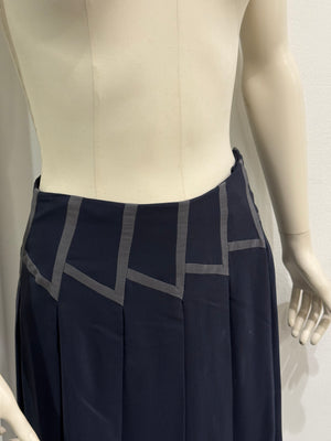 1990s Prada geometric pleated midi skirt