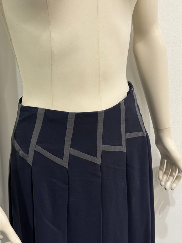 1990s Prada geometric pleated midi skirt