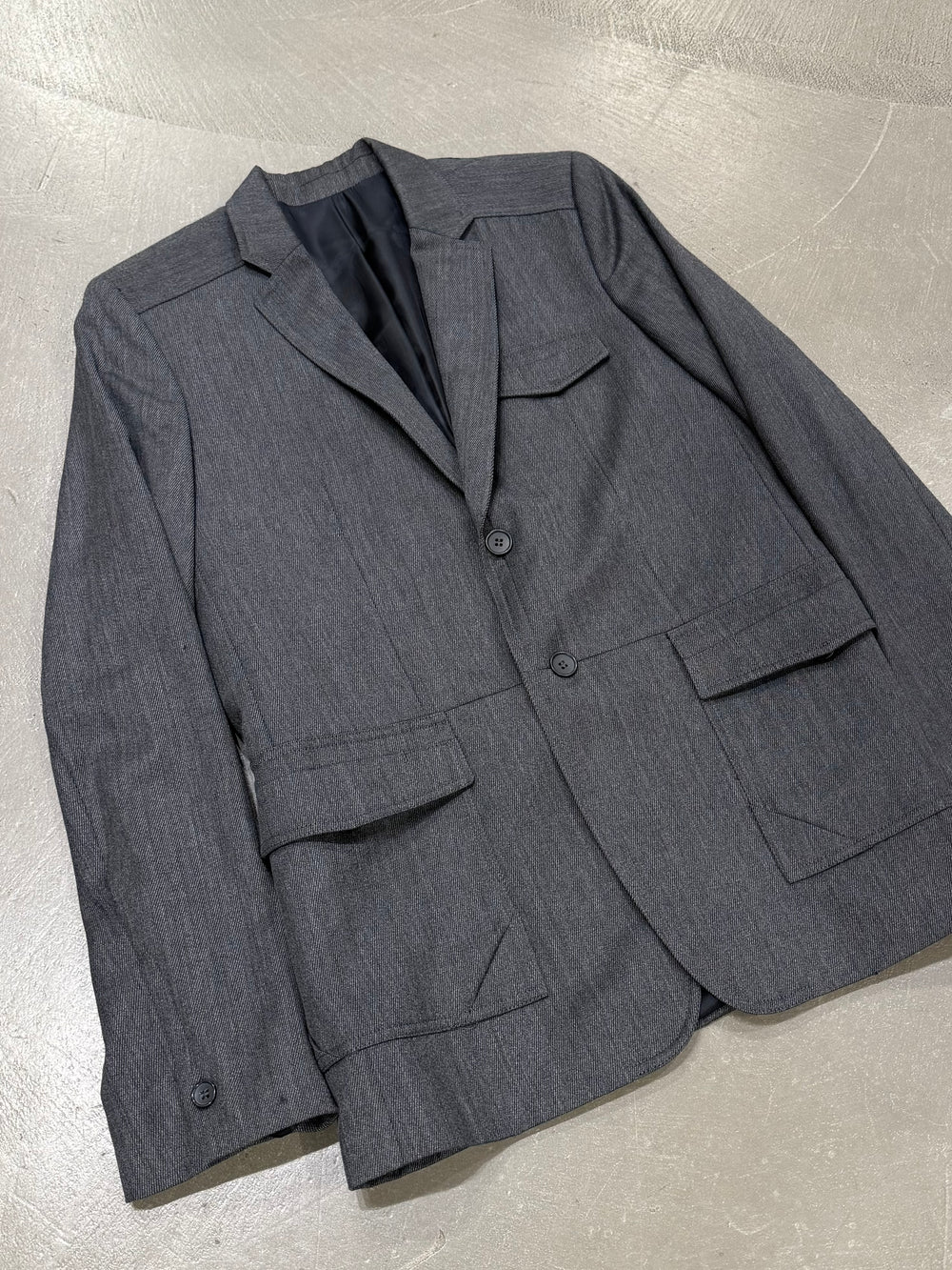 2009 Balenciaga by Nicolas Ghesquière structured heavy wool blazer