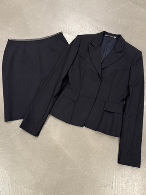1997 Gucci by Tom Ford runway wool tailored skirt suit set