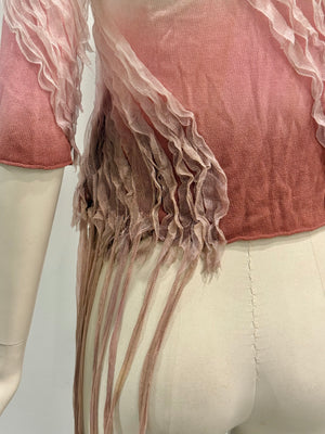 A/W2001 Roberto Cavalli shibori dyed deconstructed cardigan