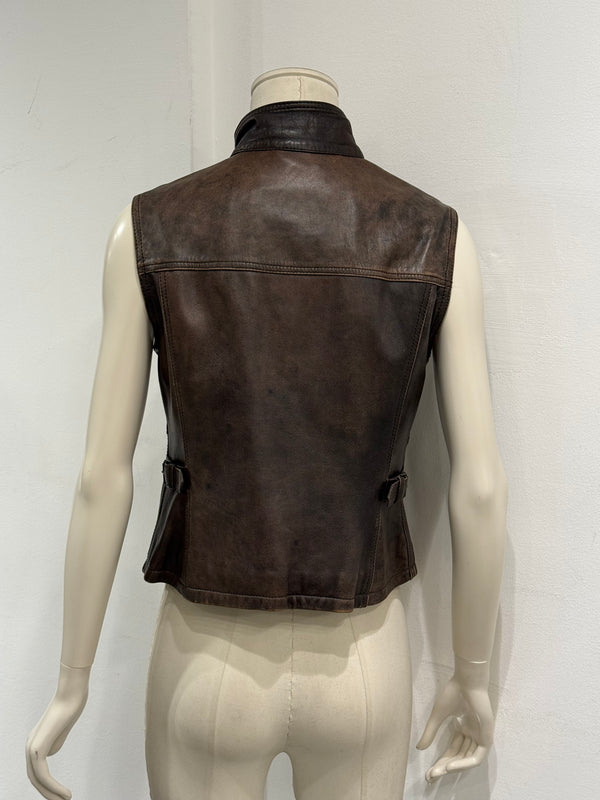 2000S Dolce & Gabbana military cargo leather vest