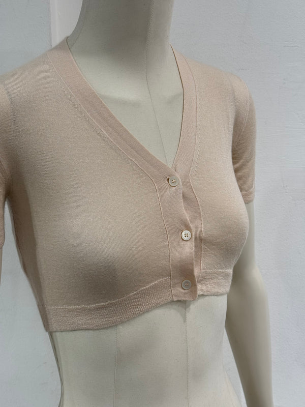2011 Miu Miu short sleeve sheer cropped cardigan