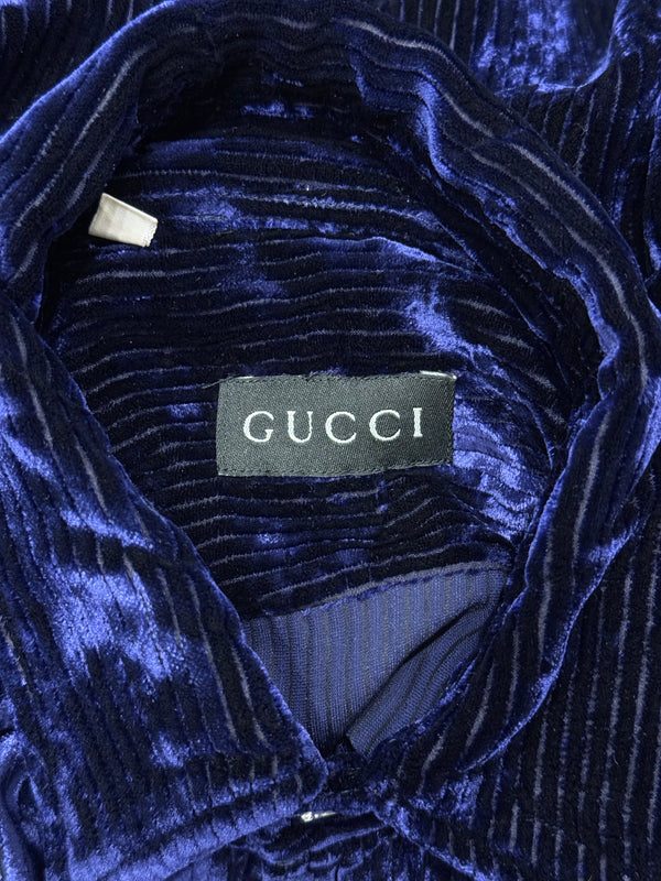 A/W1995 Gucci by Tom Ford velvet iridescent shirt