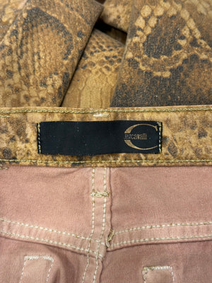 2000s Cavalli snakeskin print trousers