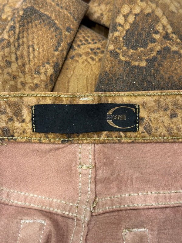 2000s Cavalli snakeskin print trousers