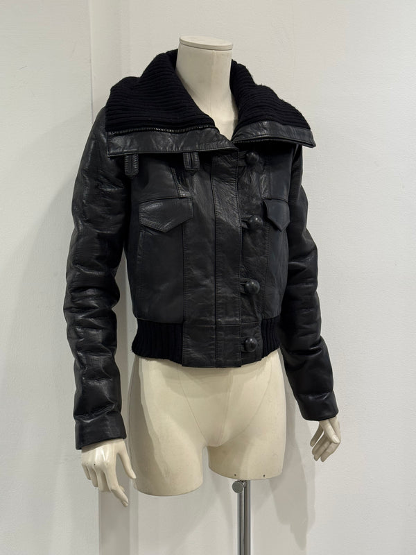 A/W2002 Balenciaga by Nicolas Ghesquiere runway aviator leather jacket