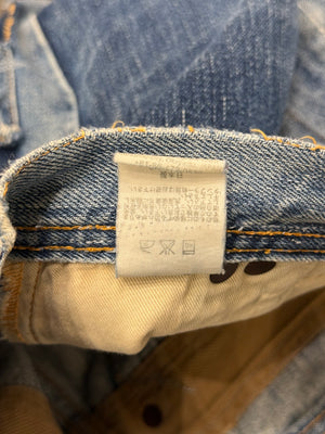 2010s Kapital distressed patchwork denim shorts