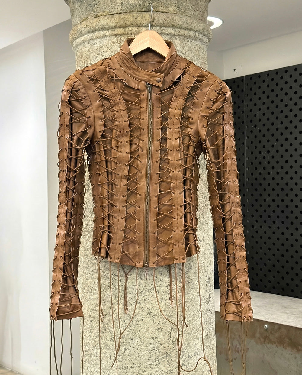 A/W2002 Plein Sud lace-up cage jacket