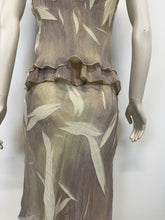 Load image into Gallery viewer, 2000s Roberto Cavalli leaf wrinkle set top + skirt
