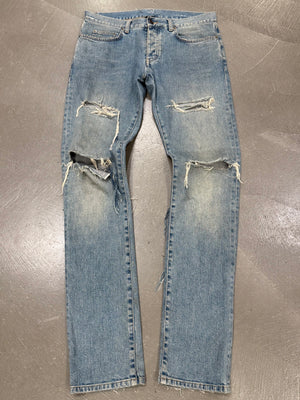 2014 Saint Laurent by Hedi Slimane crush denim slim jeans
