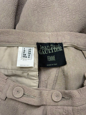 2000s Jean Paul Gaultier wrinkle skin wide sleeve set (jacket + pants)