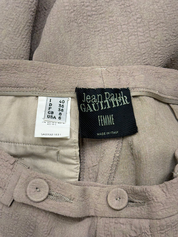 2000s Jean Paul Gaultier wrinkle skin wide sleeve set (jacket + pants)