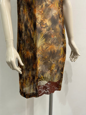 1990s Jean Paul Gaultier tropical mesh lace-trim dress