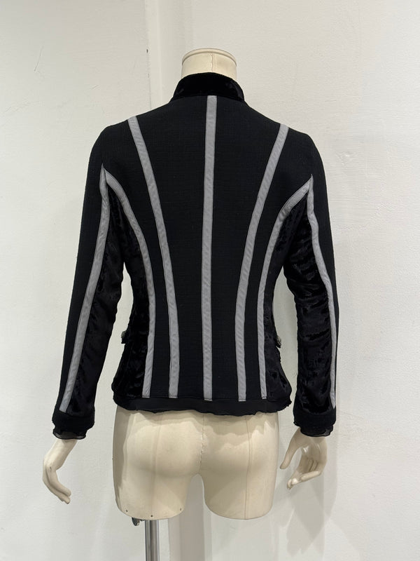2000s Roberto Cavalli jewel pocket embellished jacket
