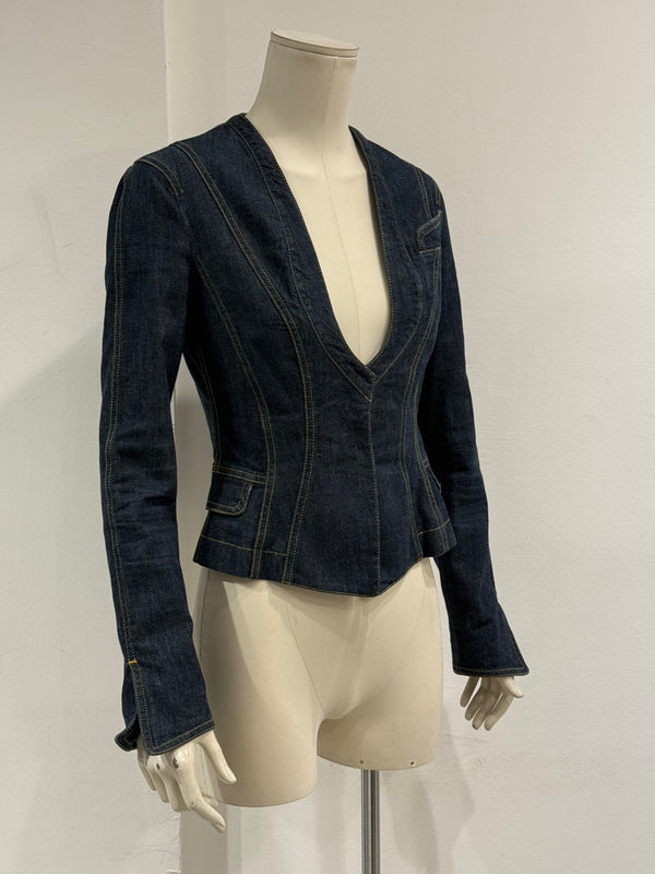 2000s Dolce & Gabbana fitted denim jacket